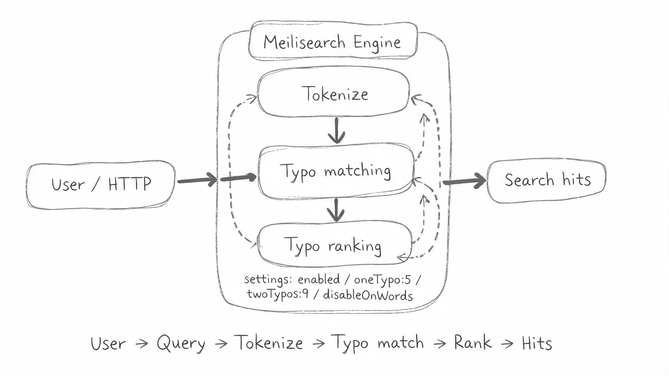 Meilisearch 拼寫容錯調用鏈路架構圖